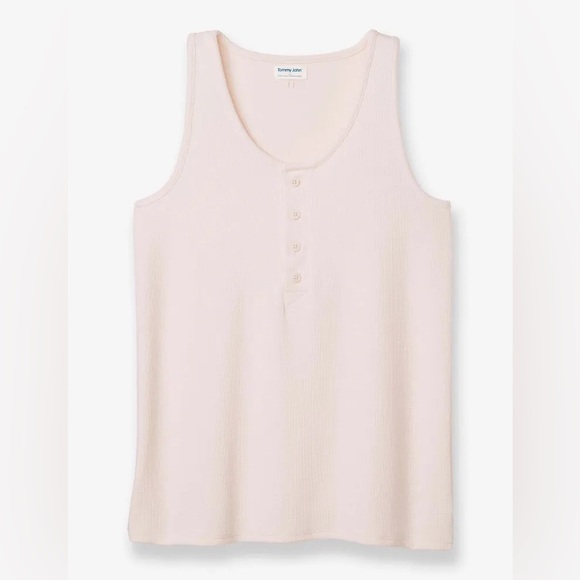 Tommy John Large Top Zen Waffle Tank in Pastel Parchment Waffle NWT - Picture 5 of 8